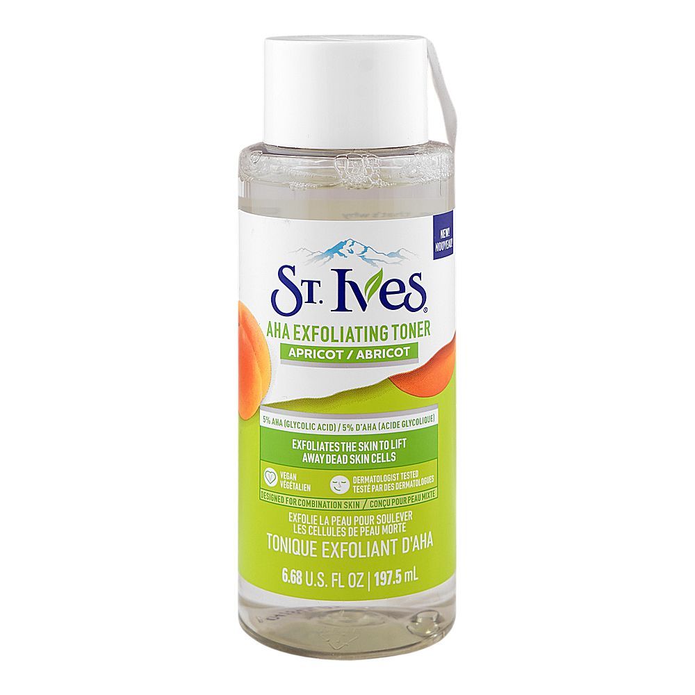 St.Ives Apricot AHA Exfoliating Toner, Vegan, Paraben Free, 197.5ml - Main Image