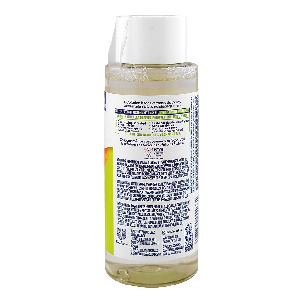 St.Ives Apricot AHA Exfoliating Toner, Vegan, Paraben Free, 197.5ml - Image 2