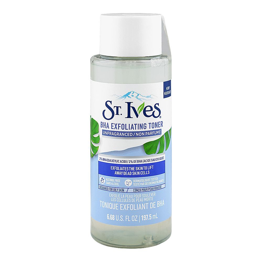 St.Ives Unfragranced AHA Exfoliating Toner, Alcohol & Paraben Free, For Oily Skin, 197.5ml - Main Image