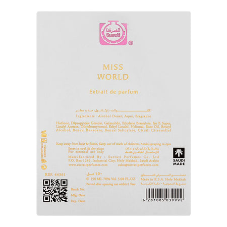 Surrati Miss World, Extrait De Parfum, For Women, 150ml - Image 4