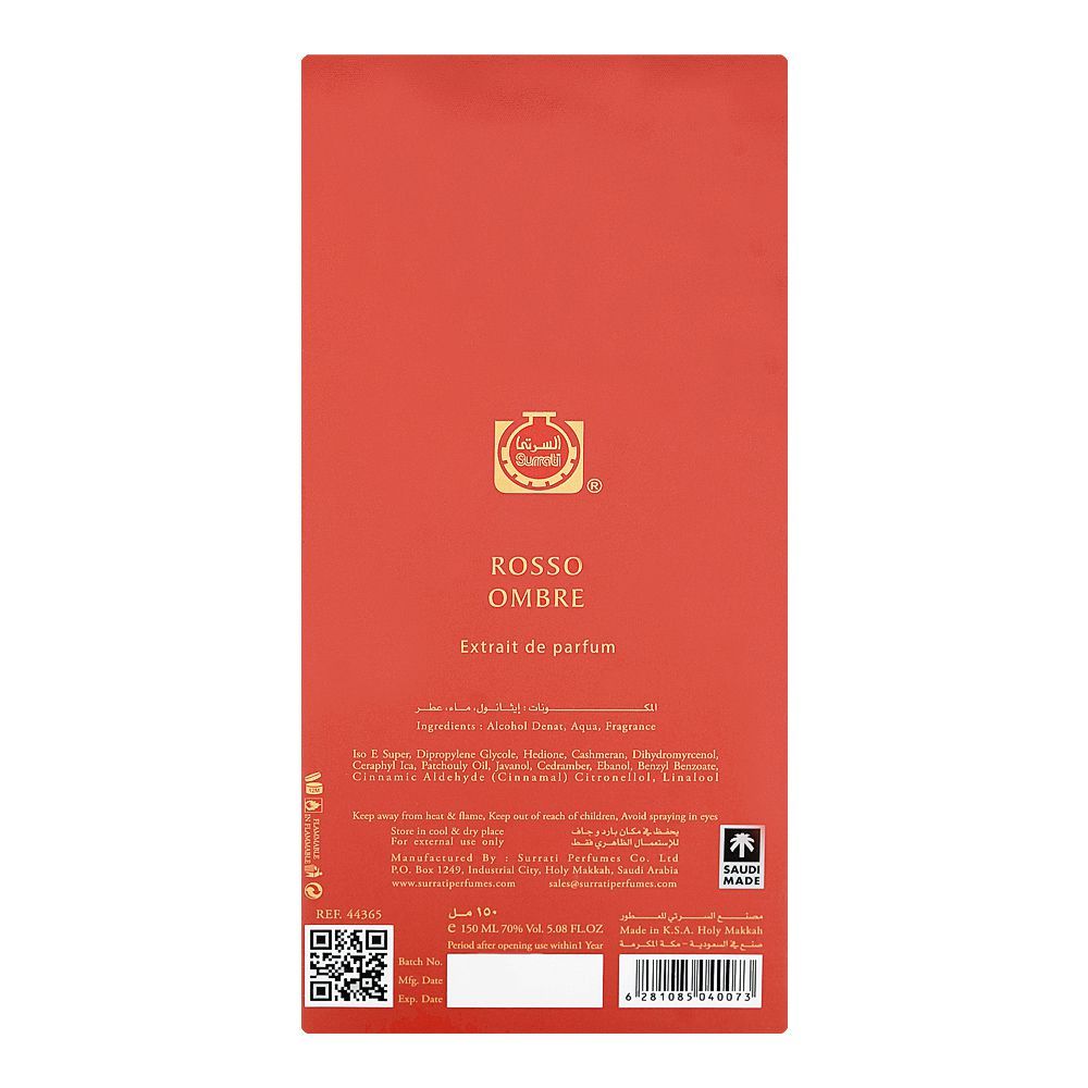 Surrati Rosso Ombre, Extrait De Parfum, For Men & Women, 150ml - Image 3