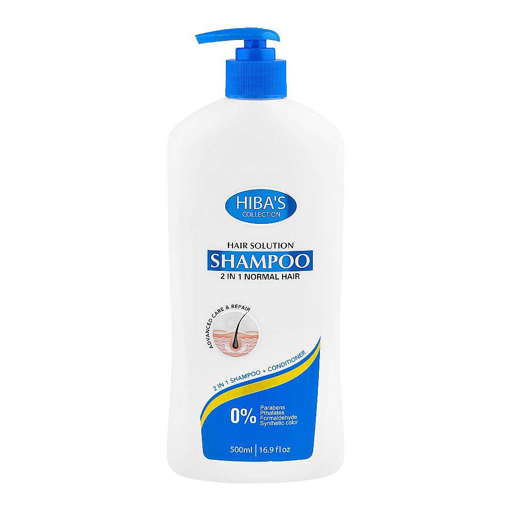 Hiba's Collection 2-In-1 Normal Hair Shampoo + Conditioner, Paraben & Pthalates Free, For Normal Hair, 500ml - Main Image