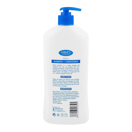 Hiba's Collection 2-In-1 Normal Hair Shampoo + Conditioner, Paraben & Pthalates Free, For Normal Hair, 500ml - Image 2