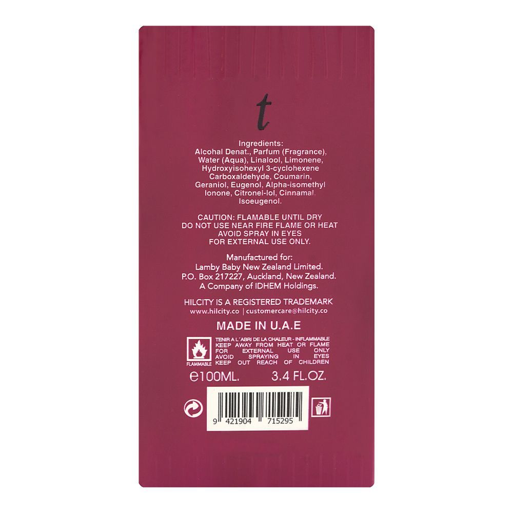 Hil City T Rose Eau De Parfum, For Women, 100ml - Image 2
