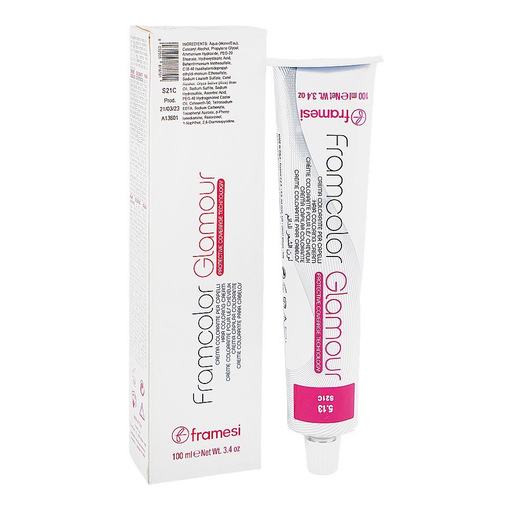 Framesi Framcolor Glamour Hair Coloring Cream, 5.13 Light Olive Brown, 100ml - Main Image