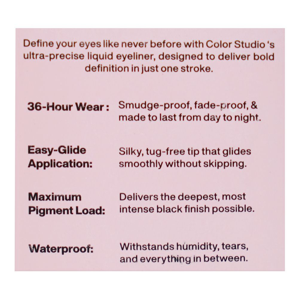 Color Studio Transfer Resistant Non Flaking Killer Waterproof Eyeliner - Image 4