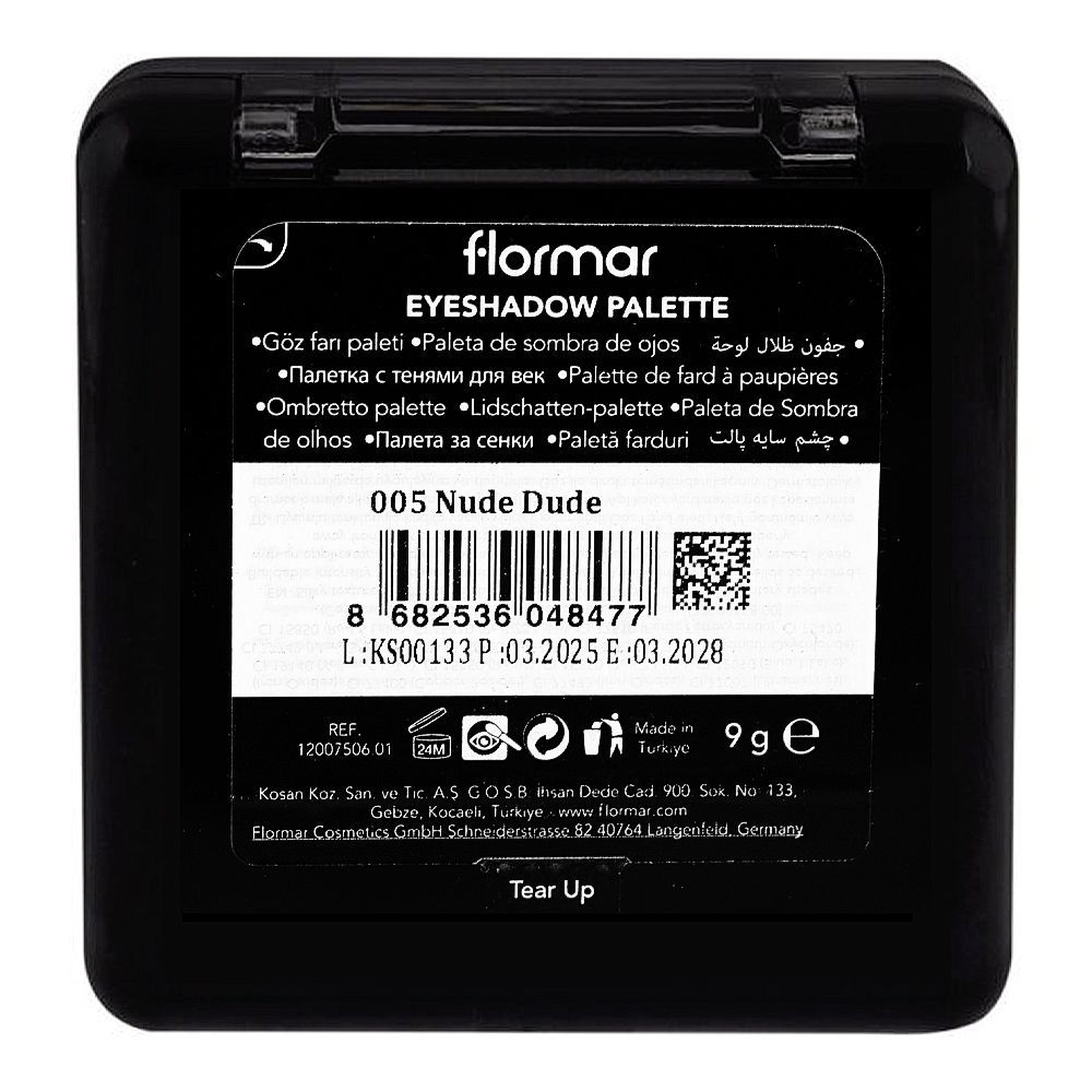 Flormar Eye Shadow Palette, 005 Nude Dude, 9-Pack - Image 3