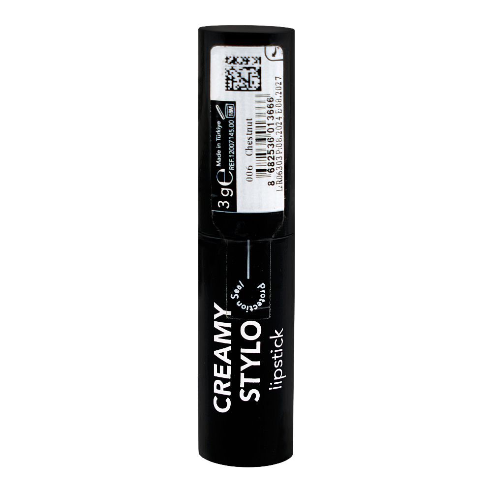 Flormar Creamy Stylo Lipstick, 006 Chestnut, 3g - Image 2