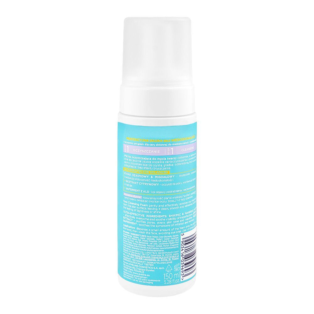 Eveline Perfect Skin Acne Antibacterial Face Cleansing Foam, 150ml - Image 2