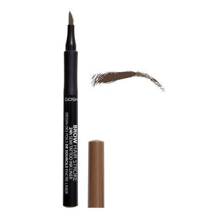 Gosh Brow Hair Stroke 24H Semi Tattoo Ink Eyeliner, 002 Grey Brown, 1ml - Main Image