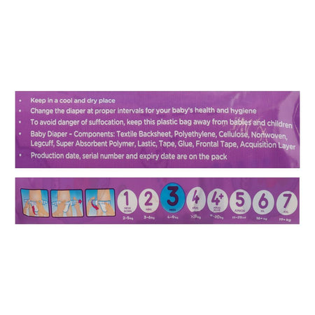 Canbebe Baby Diapers, Midi No 3, 4-9KG, 56-Pack - Image 4
