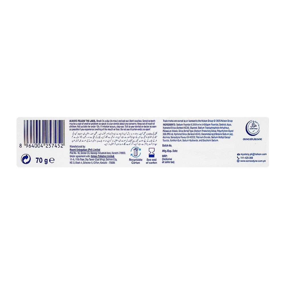 Sensodyne Extra Whitening Toothpaste, 70g - Image 4