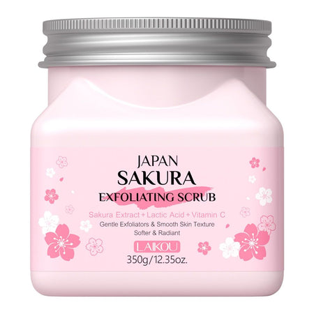 Laikou Japan 2-In-1 Sakura Exfoliating Scrub, Lactic Acid + Vitamin C, For Radiant Skin 350g, LK81997A - Main Image