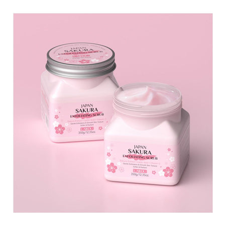 Laikou Japan 2-In-1 Sakura Exfoliating Scrub, Lactic Acid + Vitamin C, For Radiant Skin 350g, LK81997A - Image 4
