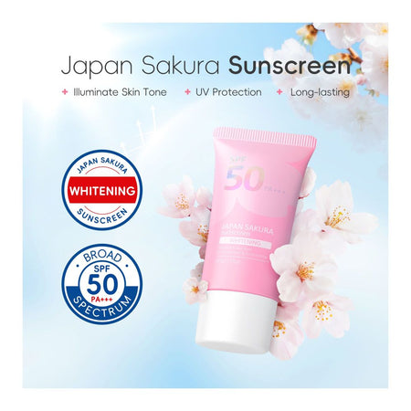 Laikou Japan Sakura Whitening Sunscreen, UVA & UVB Protection, SPF50 PA+++ 50g, LK98988D - Image 2