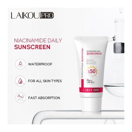 Laikou Pro Niacinamide Daily Sunscreen, Waterproof, SPF50 PA+++ For All Types Of Skin, 50g, LK97752C - Image 5