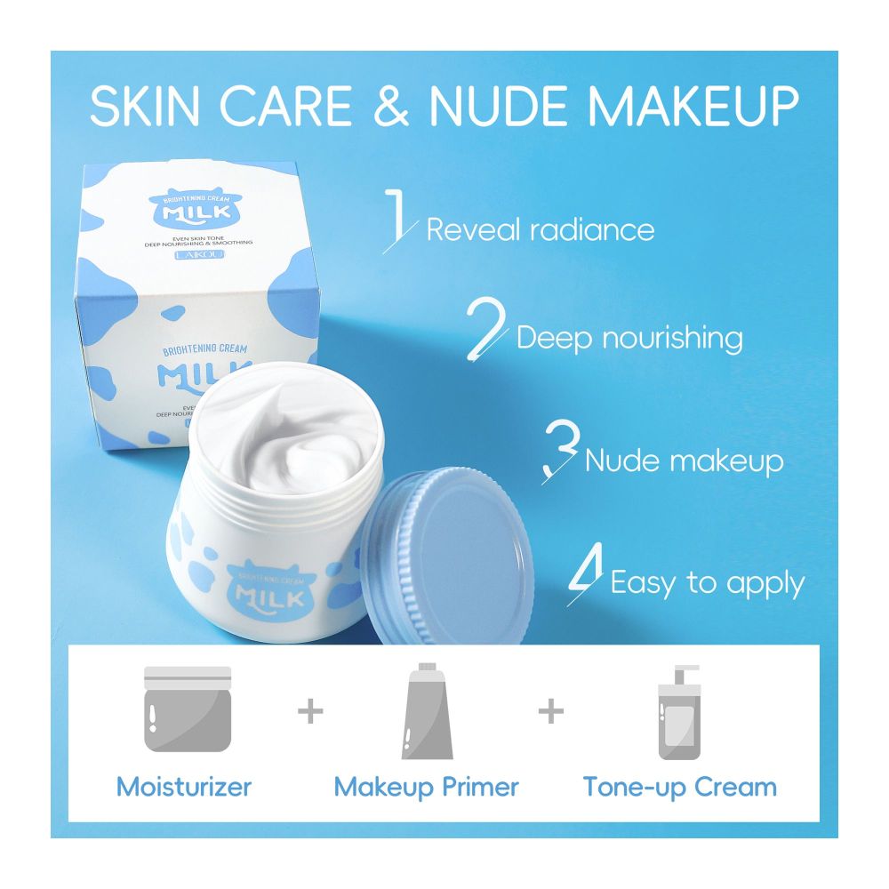 Laikou Milk Brightening Cream, Hyaluronic Acid & Niacinamide, For Non-Allergic Skin, 55g, LK91965D - Image 2