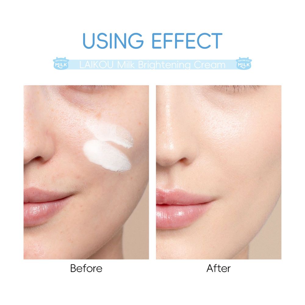 Laikou Milk Brightening Cream, Hyaluronic Acid & Niacinamide, For Non-Allergic Skin, 55g, LK91965D - Image 5