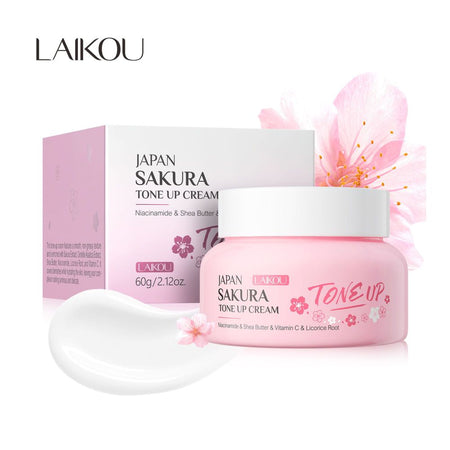 Laikou Japan Sakura Tone Up Cream, Vitamin C & Niacinamide, 60g, LK97486B - Image 2