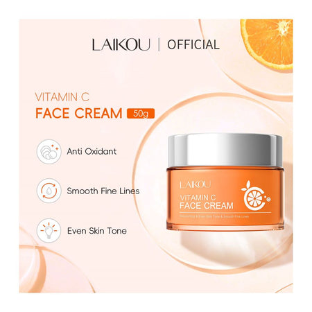 Laikou Vitamin C Face Cream, Anti-Oxidant, For Smooth Skin, 50g, LK83083D - Image 4