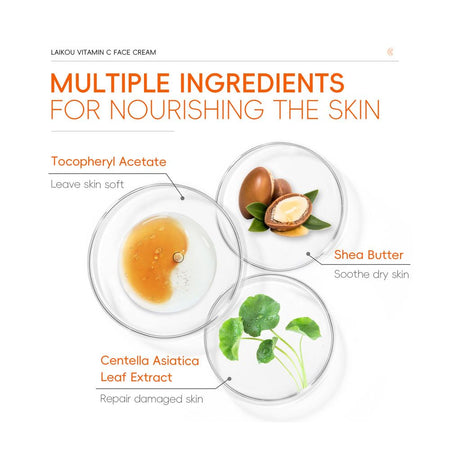Laikou Vitamin C Face Cream, Anti-Oxidant, For Smooth Skin, 50g, LK83083D - Image 5