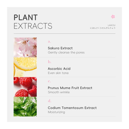 Laikou Japan Sakura Cleanser, Ascorbic Acid, For All Types Of Skin, 150g, LK97868A - Image 3