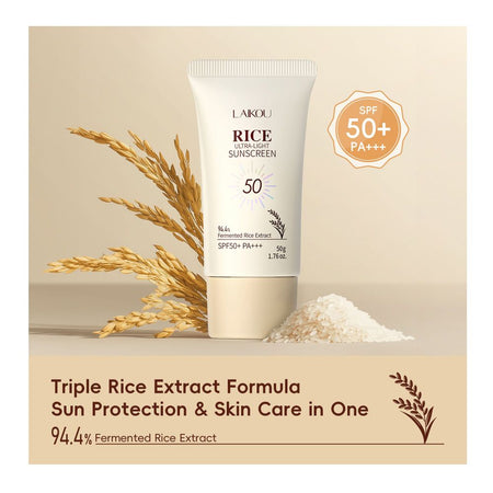 Laikou Rice Ultra-Light Sunscreen, Fermented Rice Extract, SPF50 PA+++ For Various Skin Types, 50g, LK81850A - Image 2