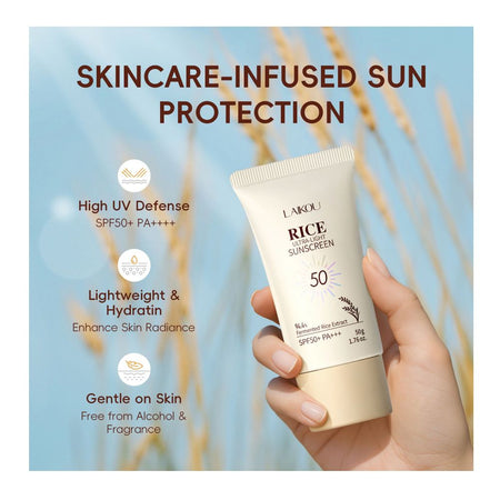 Laikou Rice Ultra-Light Sunscreen, Fermented Rice Extract, SPF50 PA+++ For Various Skin Types, 50g, LK81850A - Image 5