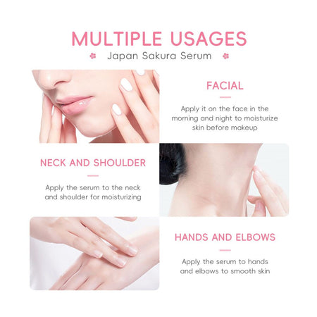 Laikou Japan Sakura Serum, Niacinamide + Hyaluronic Acid + Vitamin C, For Sensitive Skin, 30ml, LK91095D - Image 3