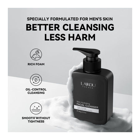 Laikou Men Creamy Lather Facial Cleanser, Amino Acid, For Men, 180g, LK80761A - Image 3