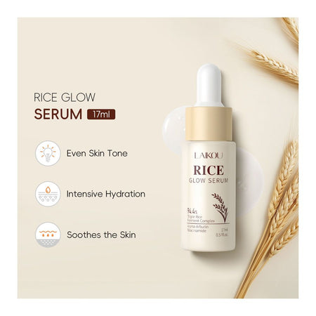 Laikou Rice Glow Serum, Niacinamide & Alpha-Arbutin & Panthenol, For Smooth & Hydrated Skin, 17ml, LK81959A - Image 3