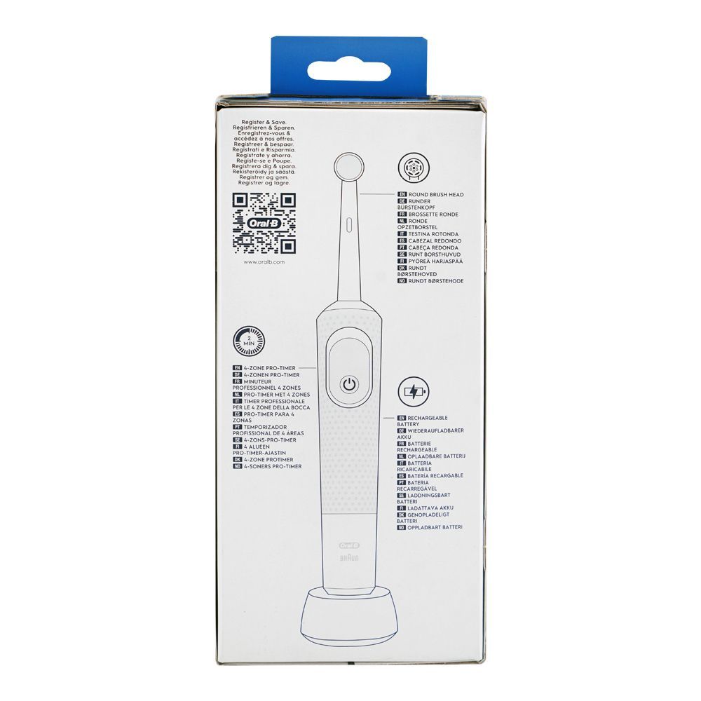 Braun Oral-B Vitality Precision Clean Rechargeable Toothbrush, 0.9W, IP67 Water Resistant, White, D100.413.1 - Image 3