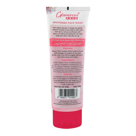 Glamourous Face Japanese Sakura Extracts Whitening Face Wash, For Eliminating Dark Spots, 100g, GF-1018 - Image 2