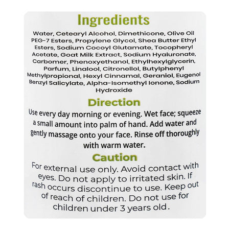 Glamourous Face Natural Beauty 6x Goat Milk Face Wash, For Dry Skin, 100g, GF-1028 - Image 3