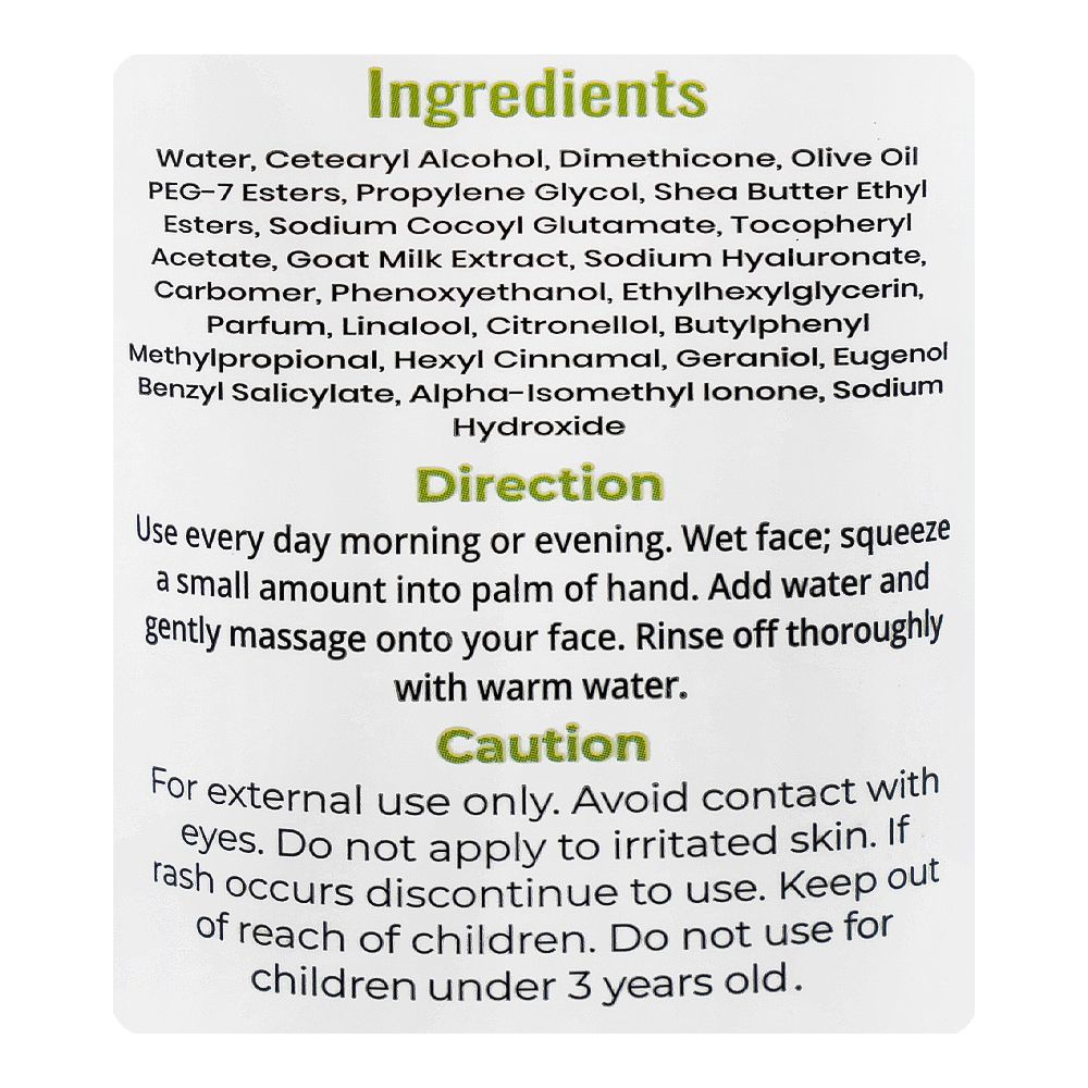 Glamourous Face Natural Beauty 6x Goat Milk Face Wash, For Dry Skin, 100g, GF-1028 - Image 3