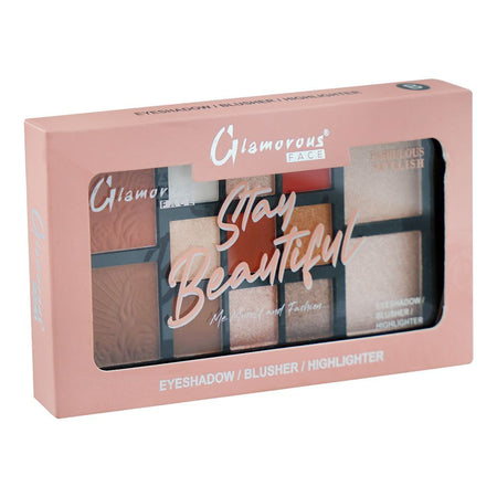 Glamourous Face Stay Beautiful Eyeshadow/Blusher/Highlighter Kit, GF-1121, 14g, 13-Pack - Image 3