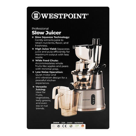 West Point Professional Slow Juicer, 200W, 220-240V, WF-5165 - Image 2