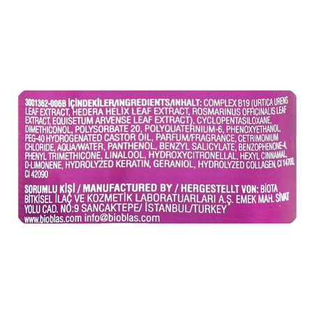 Bioblas Keratin & Collagen Repairing Volumizing Liquid Conditioner, For Damaged & Thin Hair, 200ml - Image 3