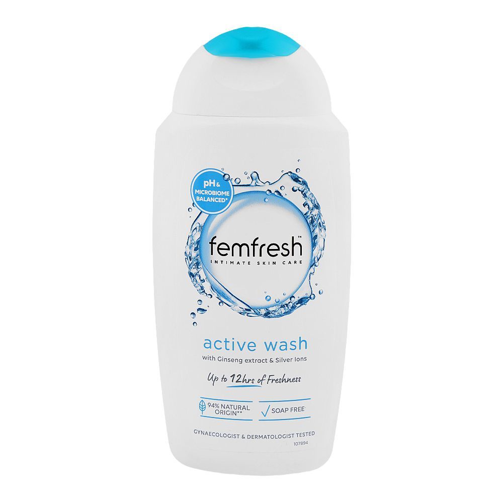 Femfresh Ginseng Extract & Silver Ions Soap Free Active Body Wash, Soap Free, 250ml - Main Image