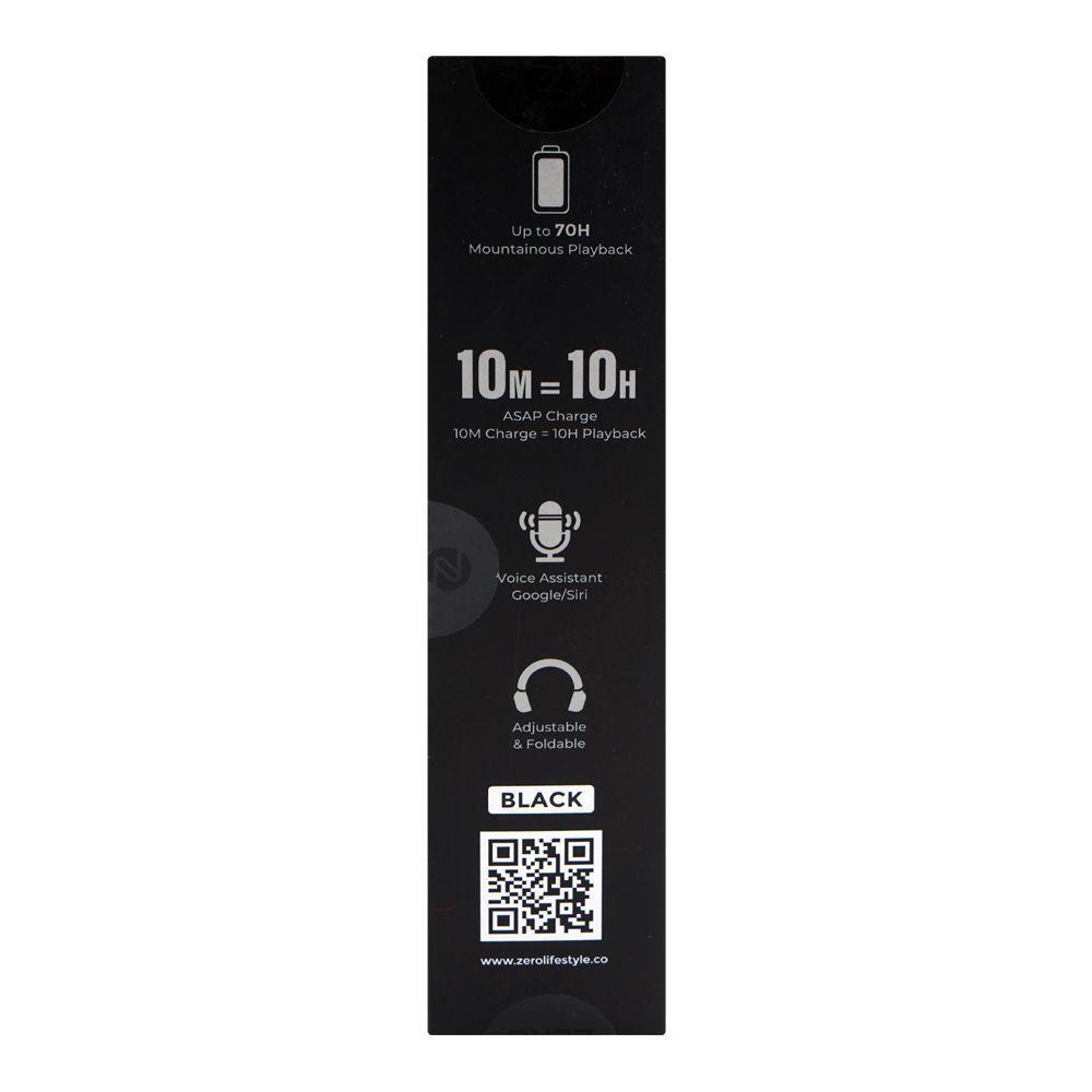 Zero Storm Wireless Headphone, 70 Hours Play Time, Black - Image 8
