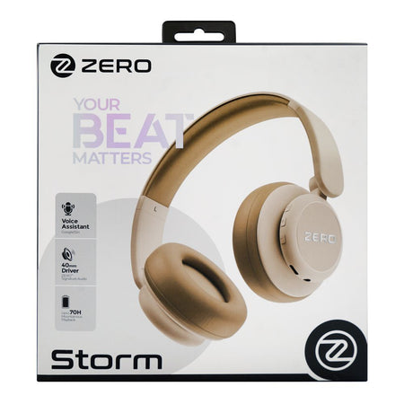 Zero Storm Wireless Headphone, 70 Hours Play Time, Beige - Image 7
