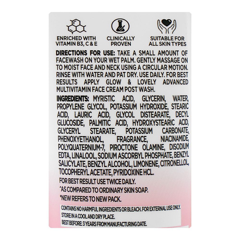 Glow & Lovely Bright Glow 3x Multi-Vitamins Face Wash, For All Skin Types, 80g - Image 3
