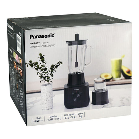 Panasonic Blender With Wet & Dry Mills, 400W, 1.35 Liter, Black, MX-EG3351 - Image 2