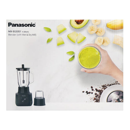 Panasonic Blender With Wet & Dry Mills, 400W, 1.35 Liter, Black, MX-EG3351 - Image 3