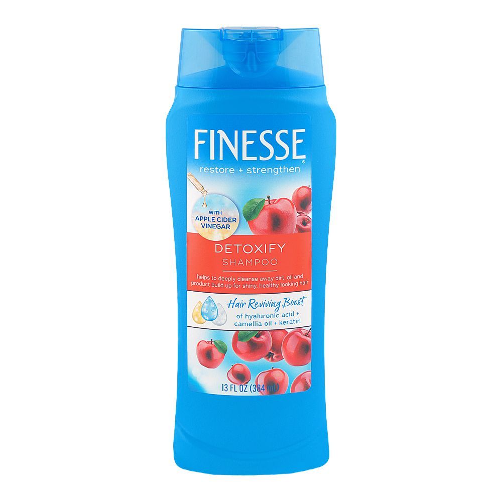 Finesse Restore + Strengthen Detoxify Shampoo, Hyaluronic Acid + Camelia Oil + Keratin, For Soft & Shiny Hair, 384ml - Main Image