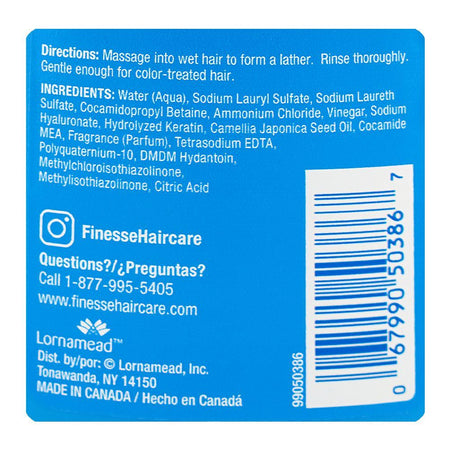 Finesse Restore + Strengthen Detoxify Shampoo, Hyaluronic Acid + Camelia Oil + Keratin, For Soft & Shiny Hair, 384ml - Image 3
