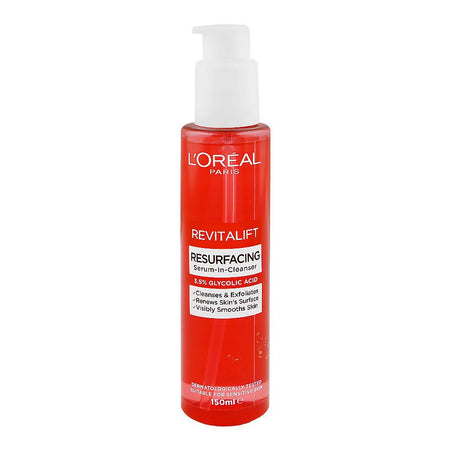L'Oreal Paris RevitaLift Resurfacing 3.5% Glycolic Acid Serum-In-Cleanser, For Sensitive Skin, 150ml - Main Image