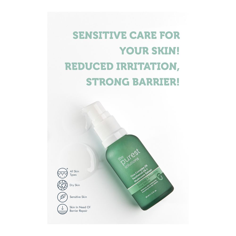 The Purest Solution Complex 1% Panthenol 1% + Mushroom Soothing & Soothing Cica Serum, Vegan, For All Types Of Skin, 30ml - Image 5