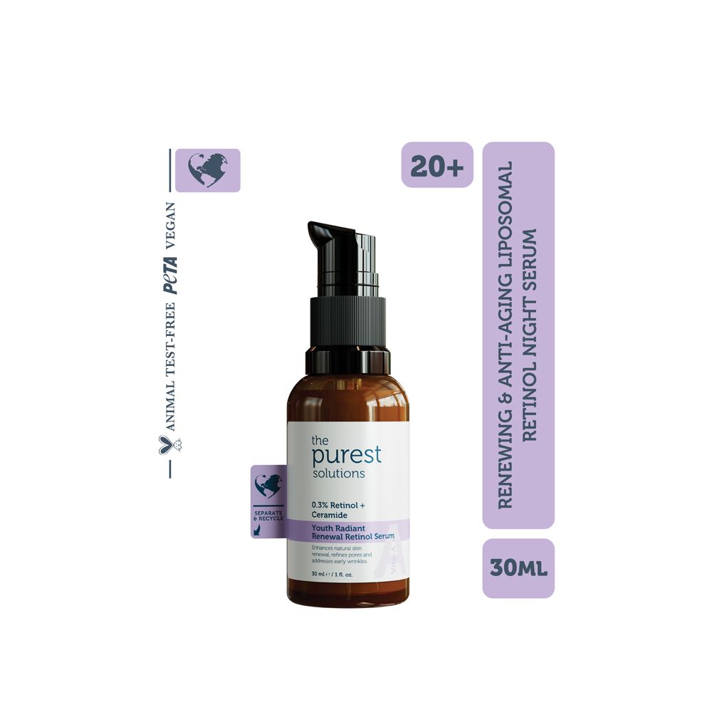 The Purest Solution 0.3% Retinol + Ceramide Youth Radiant Anti-Aging Renewal Retinol Serum, Vegan, For All Types Of Skin, 30ml - Image 5