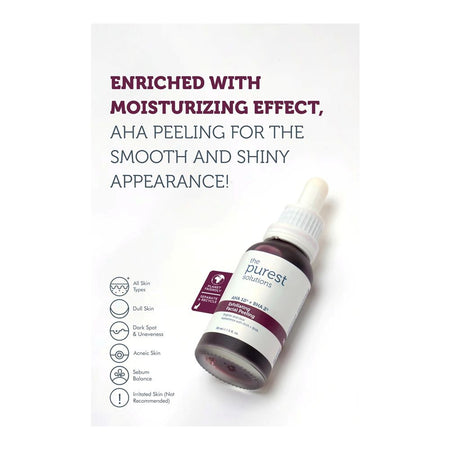 The Purest Solutions Exfoliating Facial Peeling Serum, AHA 10% + BHA 2%, Vegan, For All Types Of Skin, 30ml - Image 2